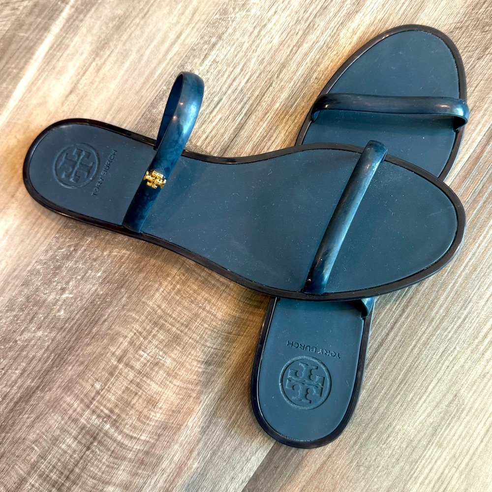 🌊BEACH BABE Tory Burch Navy Blue Sandals